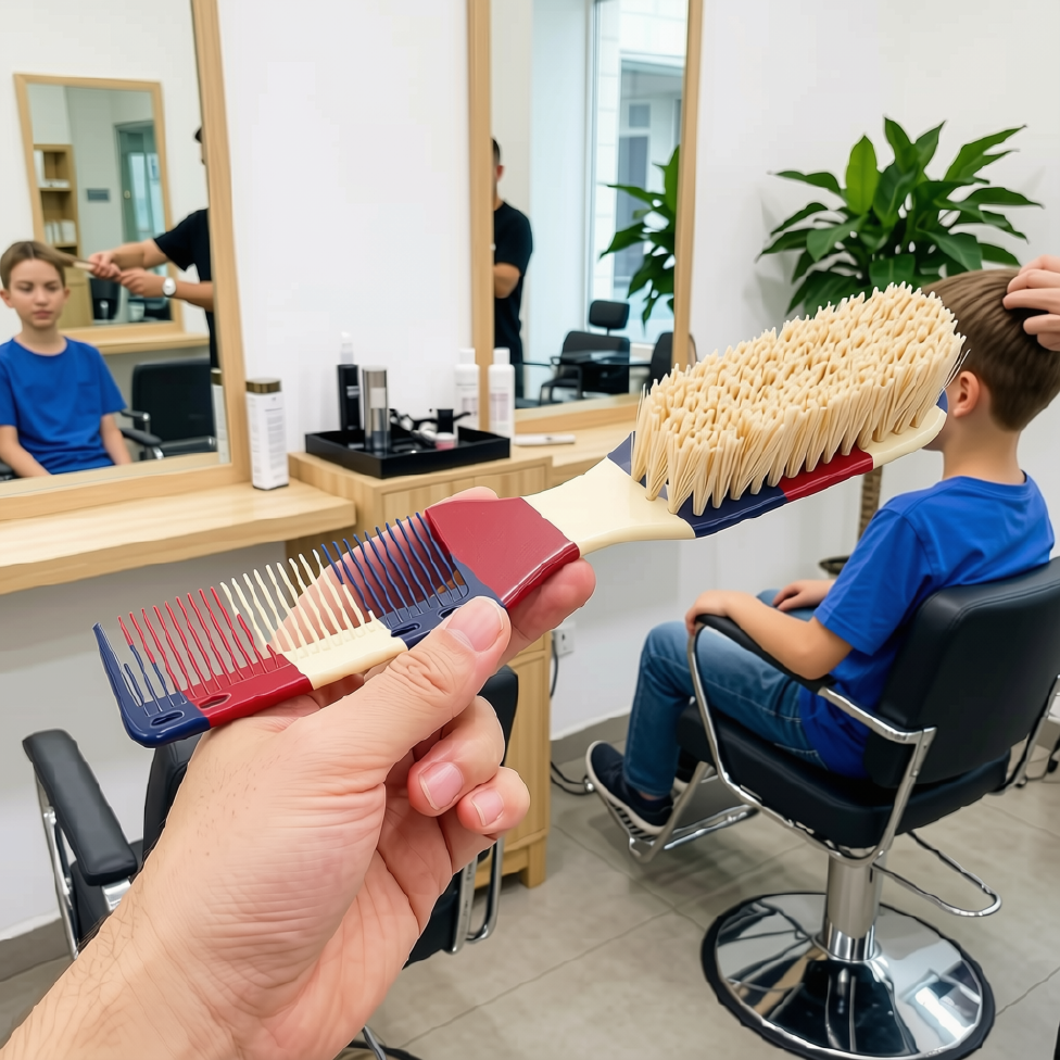 Brosse à Barbe et Peigne Double Face,pour Barbier, Nettoyage, Brosse à Barbe pour Homme – image 5
