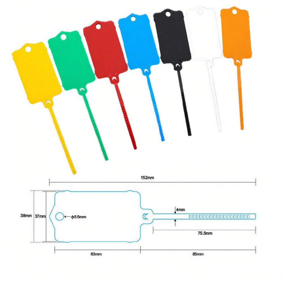 Lot de 10 Étiquettes en Plastique Imperméables Vierges, Étiquettes d'Expédition, Réutilisables, Inscriptibles avec Attache Zippée pour Étiquetage de Bagage – image 2