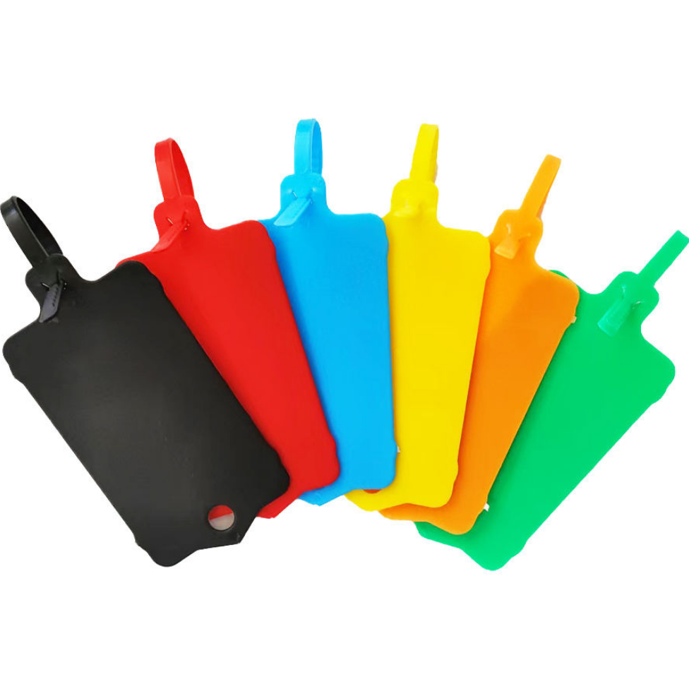 Lot de 10 Étiquettes en Plastique Imperméables Vierges, Étiquettes d'Expédition, Réutilisables, Inscriptibles avec Attache Zippée pour Étiquetage de Bagage – image 4