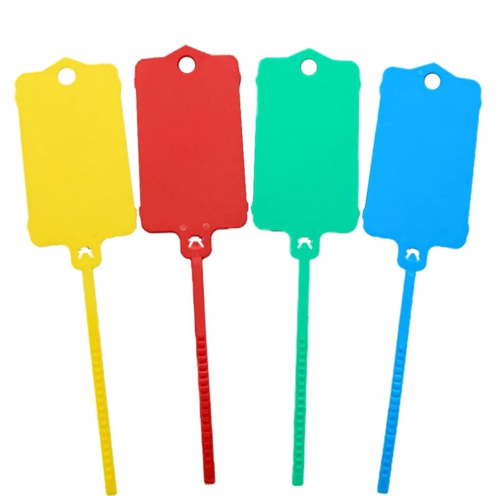 Lot de 10 Étiquettes en Plastique Imperméables Vierges, Étiquettes d'Expédition, Réutilisables, Inscriptibles avec Attache Zippée pour Étiquetage de Bagage – image 5