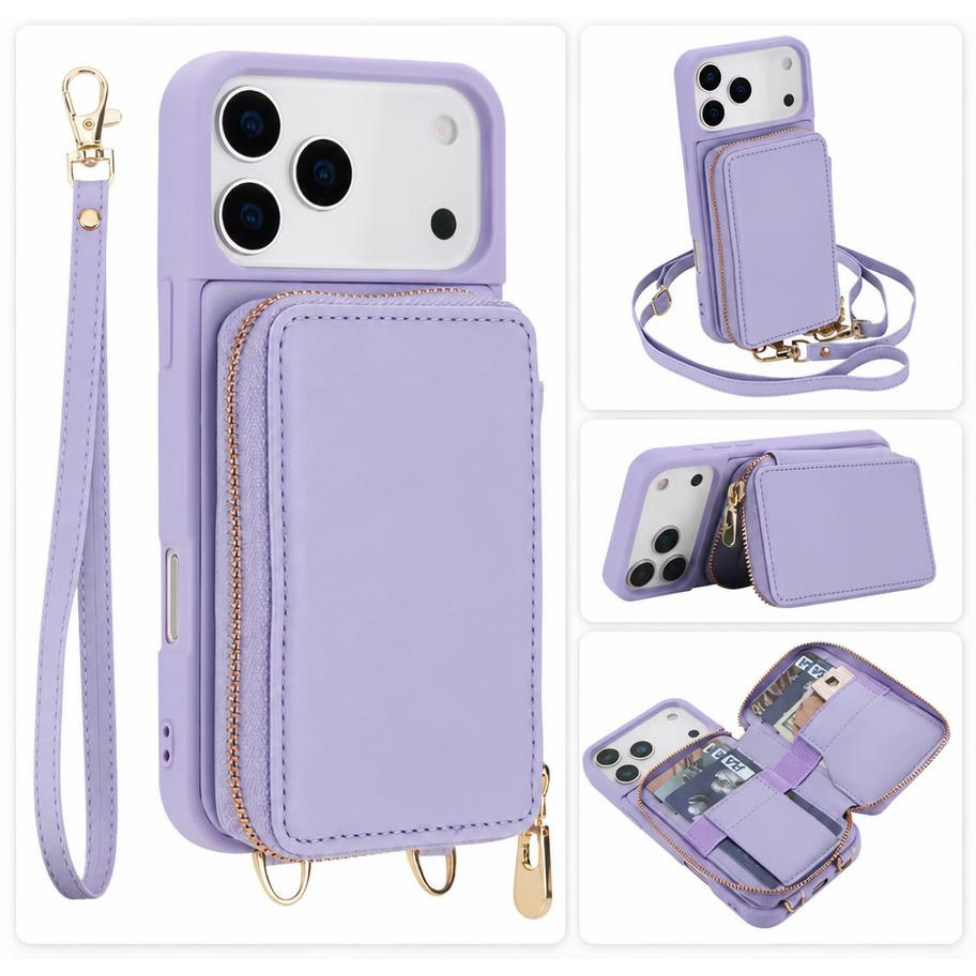 Coque de Téléphone Tendance Multifonctionnel en Cuir avec Pochette Compatible pour Iphone 16 pro max – image 2