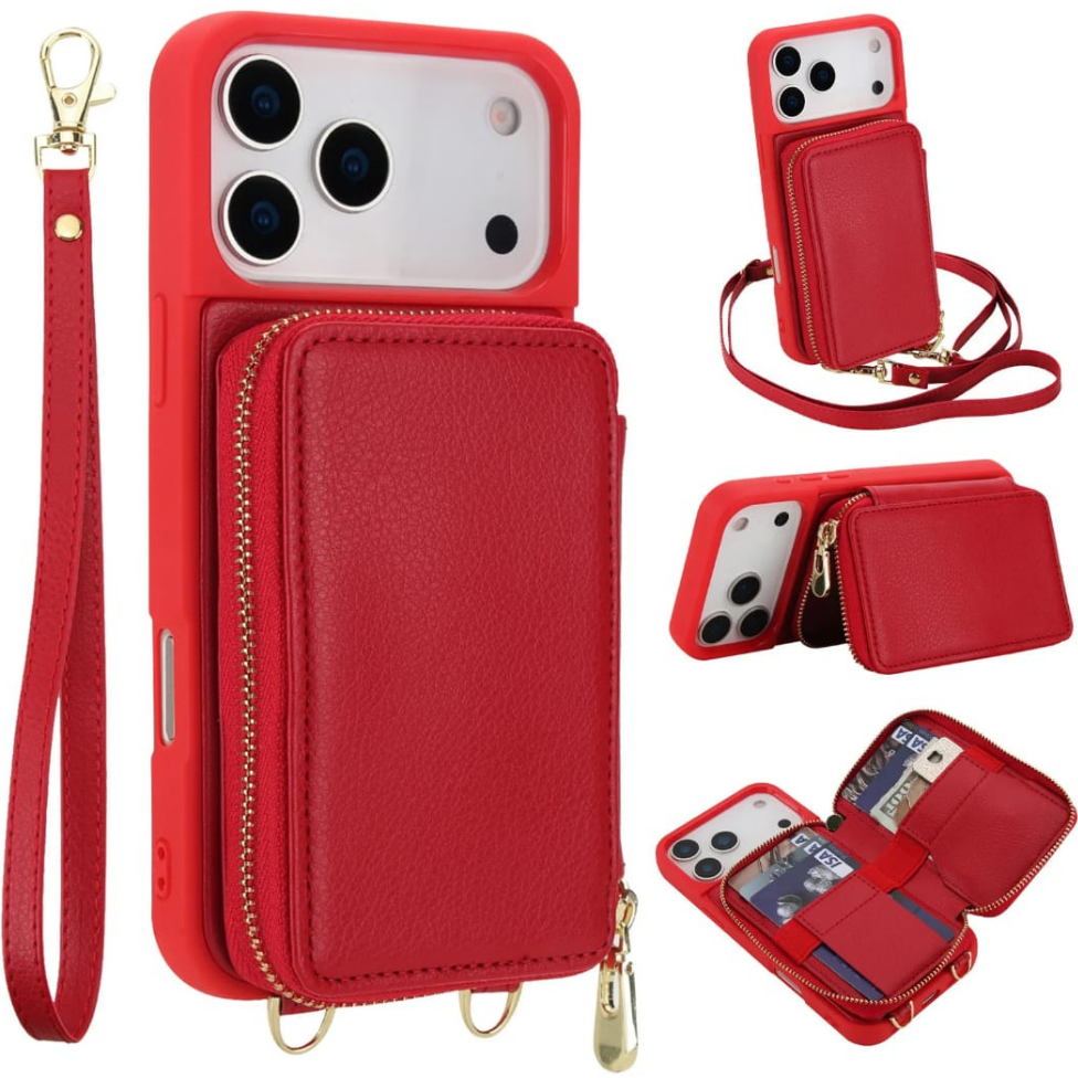 Coque de Téléphone Tendance Multifonctionnel en Cuir avec Pochette Compatible pour Iphone 16 pro max – image 3