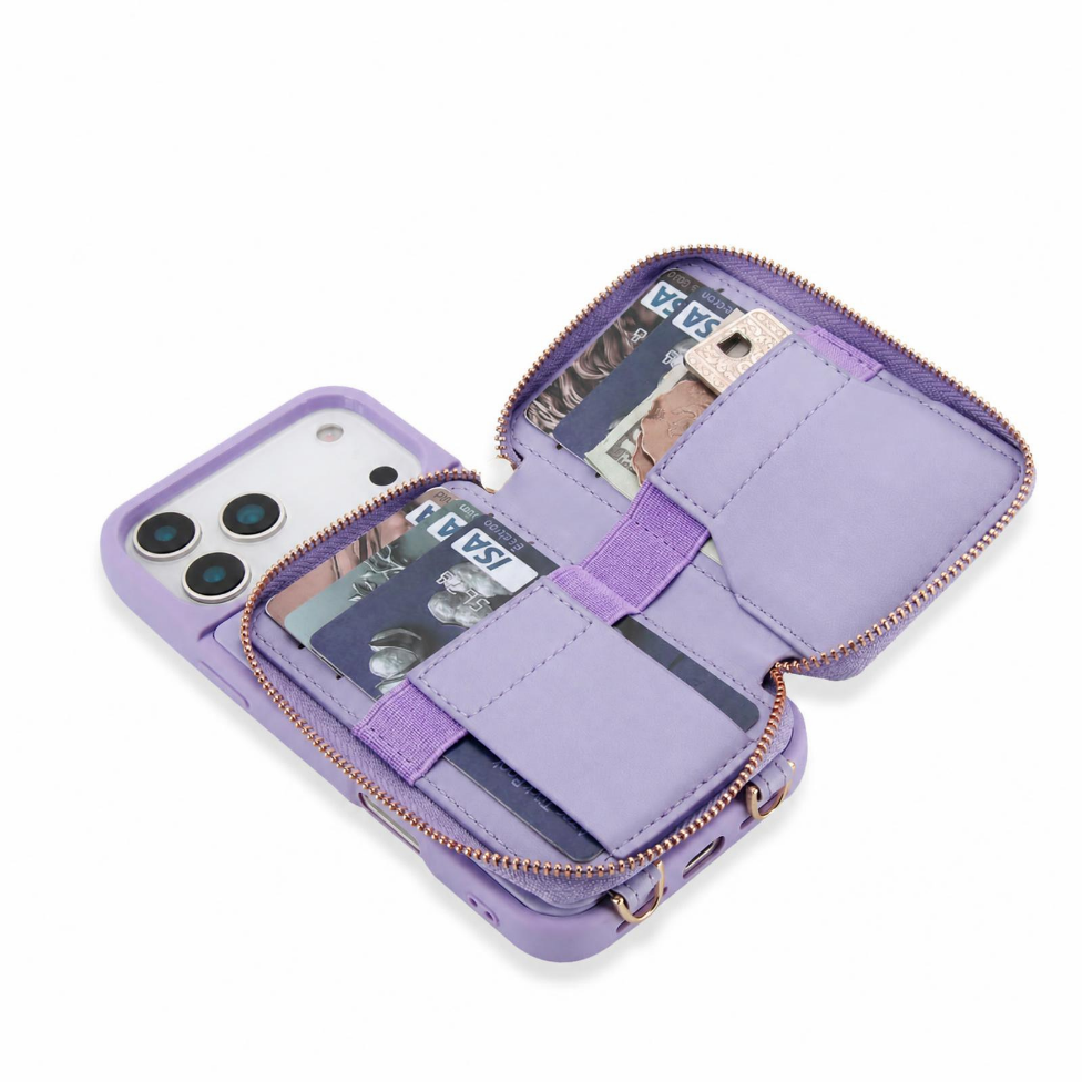 Coque de Téléphone Tendance Multifonctionnel en Cuir avec Pochette Compatible pour Iphone 16 pro max – image 4