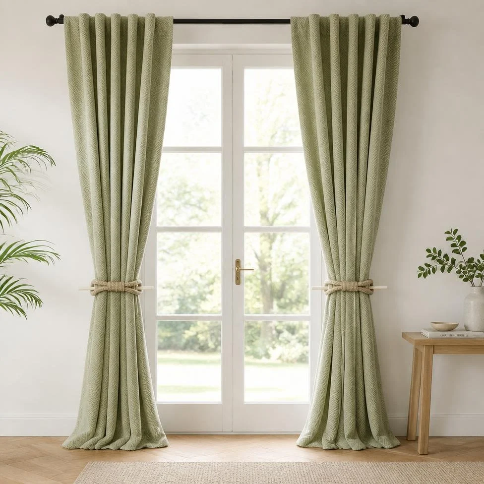 Crochet à Rideaux en Bois avec Corde en Coton Épaisse,Décoration Maison – image 2