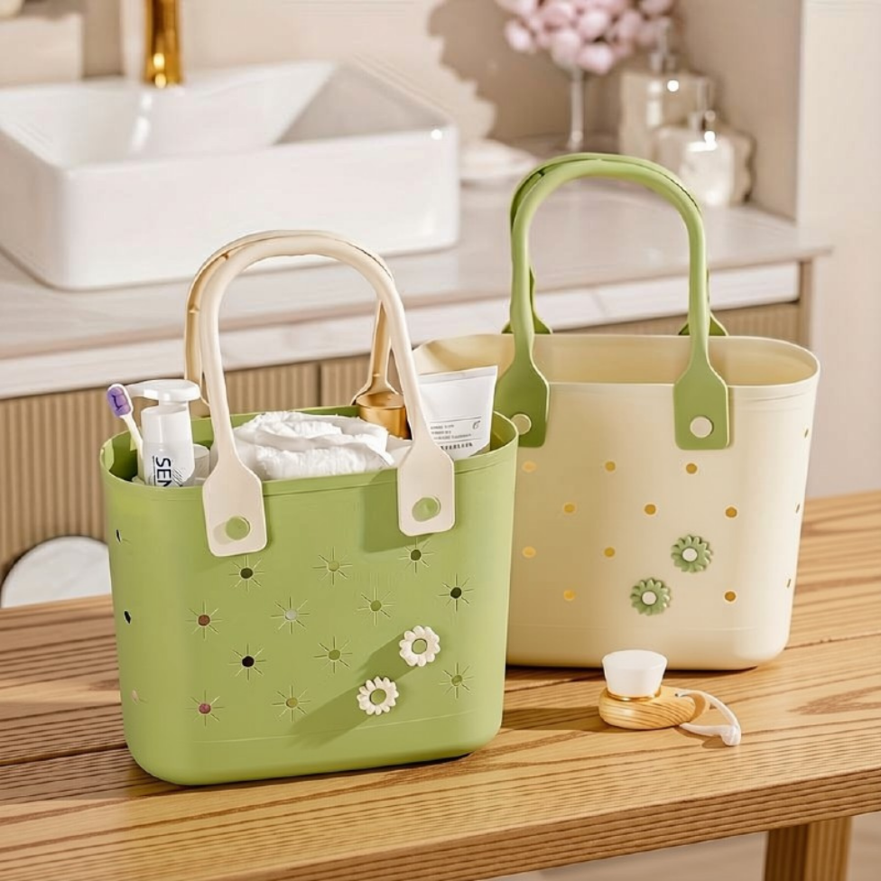 Panier de Rangement Simple en Plastique, Vintage, Carré, Multi-Usage, pour Salle de Bain, Maison