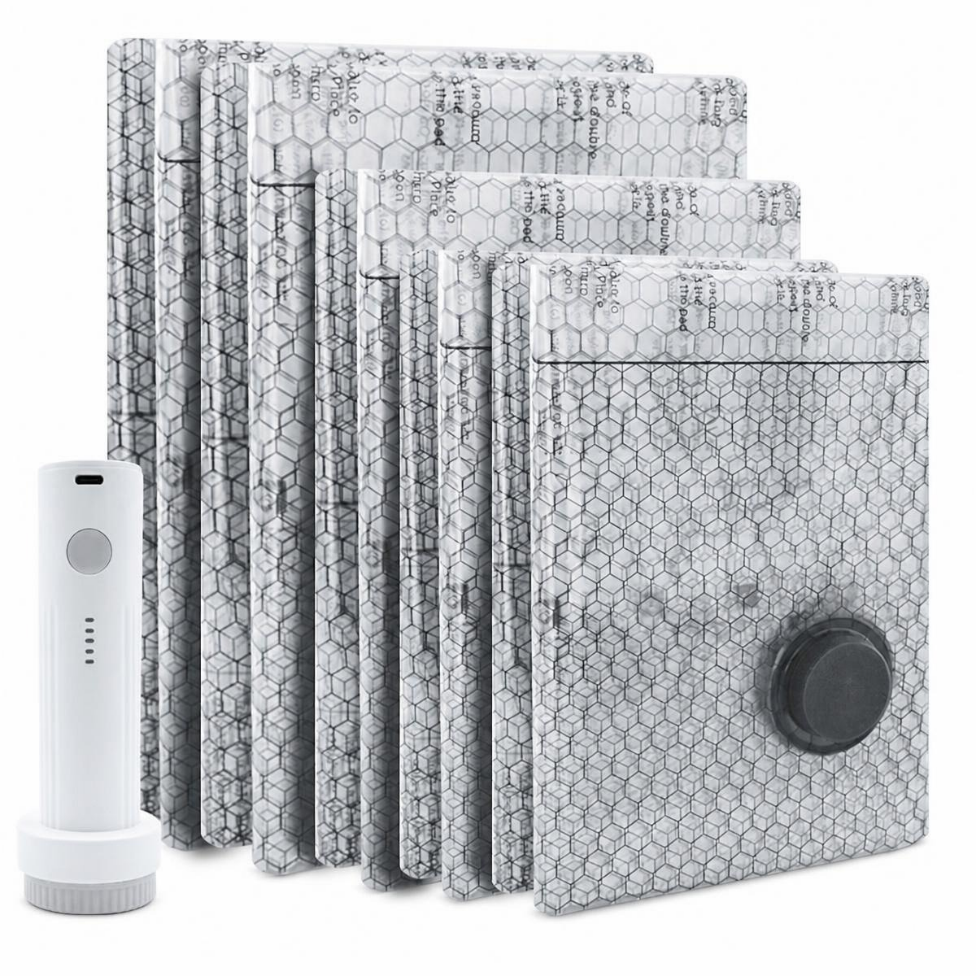 Lot de 3 Sacs de Rangement en Plastique Transparents,pour Vétements, Protection Vétements,3 Tailles avec Pompe – image 2