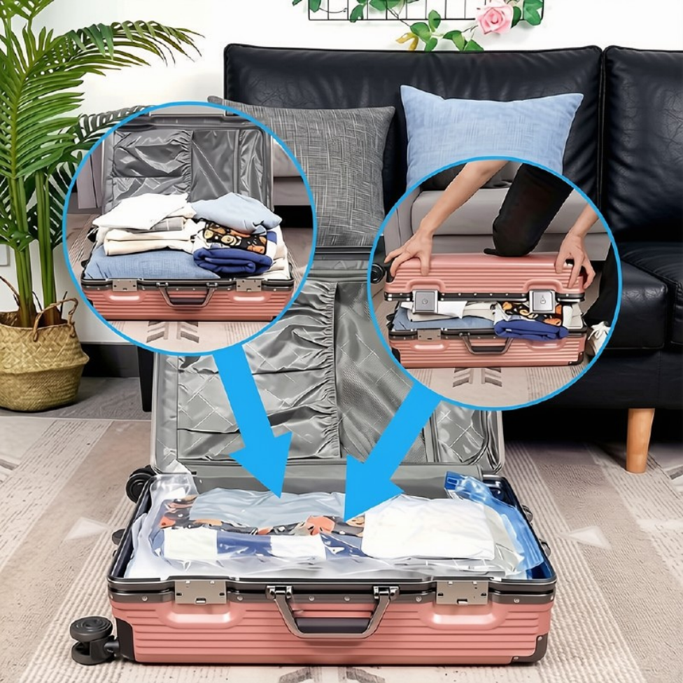 Lot de 3 Sacs de Rangement Vétements, Pliable, Fonctionnel pour Valise,Empêchant l'Humidité et la Moisissure,3 Tailles avec Pompe – image 3