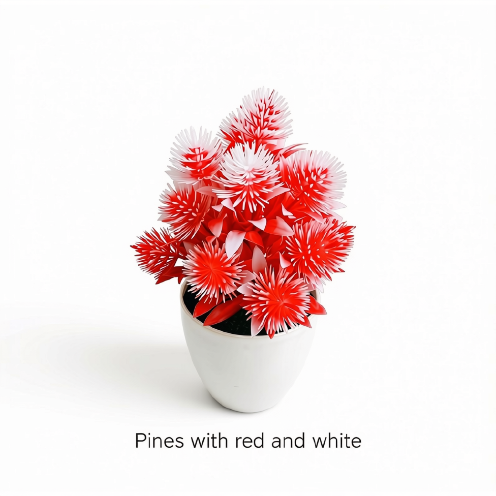 Vase avec Plante Créative et Durable en Plastique pour Décoration de Maison et Bureau – image 2