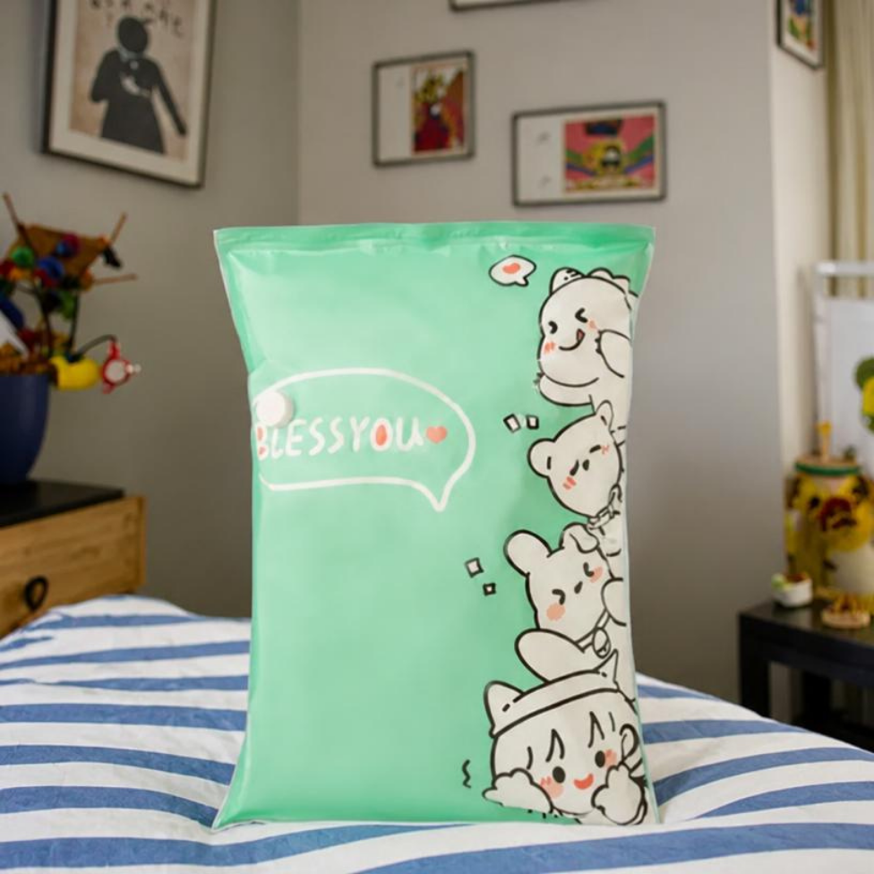Sac de Rangement Sous Vide à Motif Lapin de Dessin Animé avec Valve, 100 % Matériau Recyclé,avec Pompe – image 4