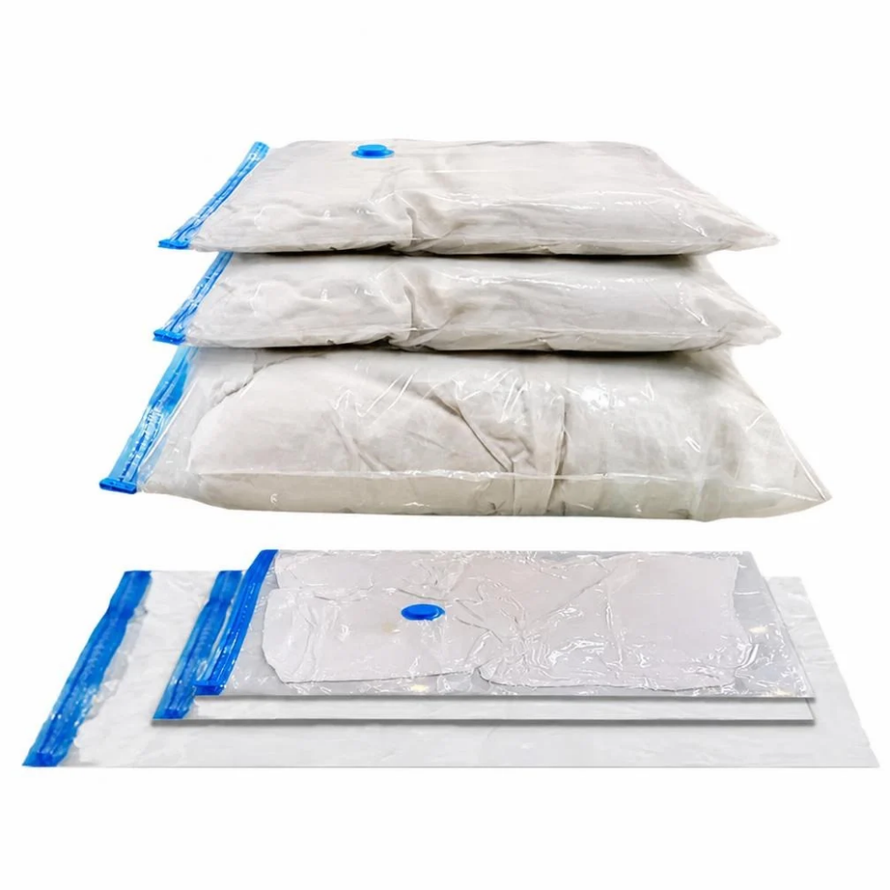 Lot de 3 Sacs de Rangement Sous Vide en PA+PE Écologique, Multifonctionnel, Pliable et Peu Encombrant avec Pompe – image 2
