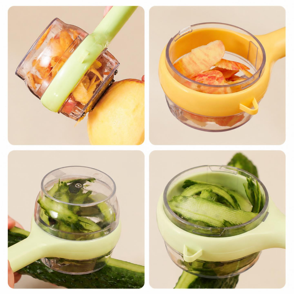 Éplucheur Multifonctionnel 2 en 1 avec Boîte de Rangement pour Pommes de Terre, Pommes,Légumes, Fruits et Carottes... – image 3