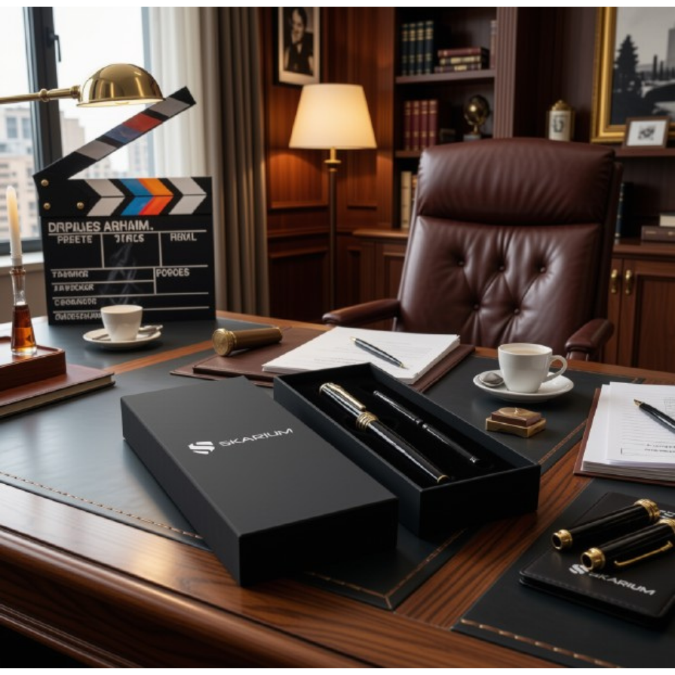 Stylo Plume Noir de Marque Skarium en Métal de Luxe avec Boîte-Cadeau,Stylo d'Affaires – image 6
