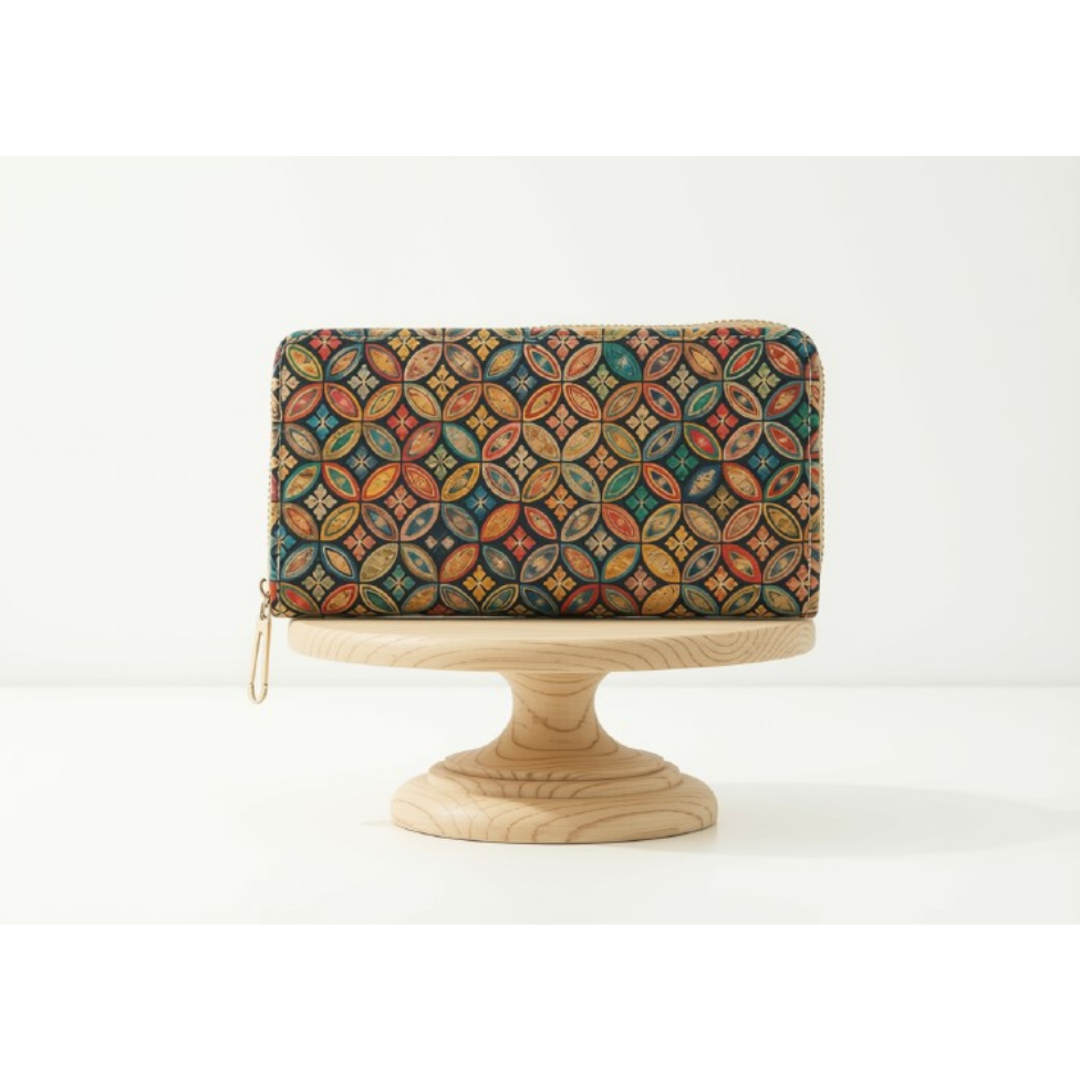 Portefeuille en Liège Écologique avec Fermeture Éclair Longue, Sac pour Téléphone Portable avec Cordon,pour Femme – image 4