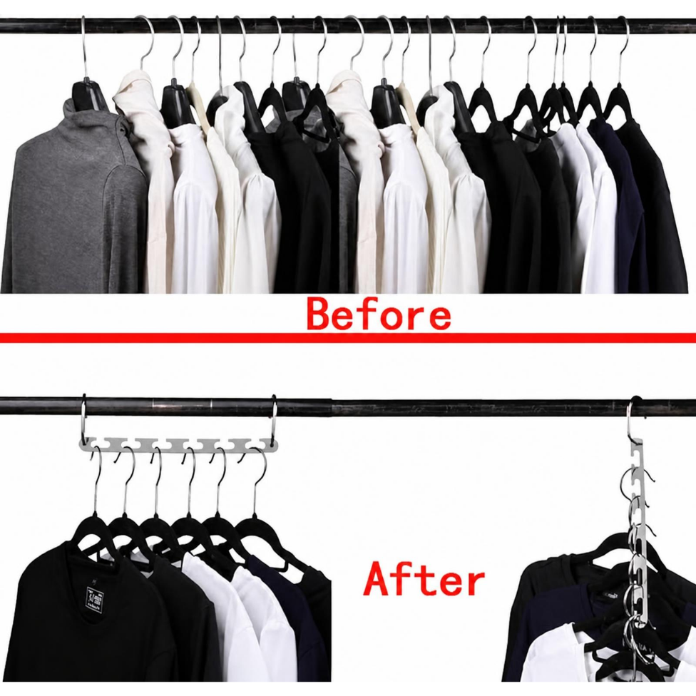 Lot de 3 Cintres Gain de Place pour Vêtements, Cintres en Métal Organisateur de Vêtements – image 2