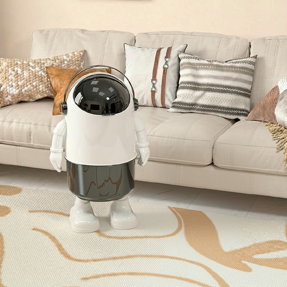 Jolie Poubelle en Plastique sous Forme de Dessin Animé Originale,  Poubelle avec Couvercle et Grande Capacité, Idéale pour la Décoration Intérieure, Chambre, Hôtel ou Bureau,Salle de Bain… – image 4