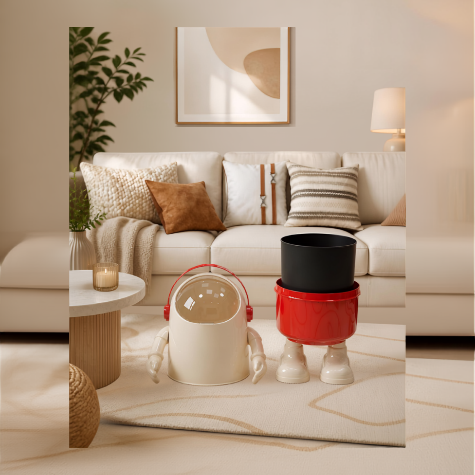 Jolie Poubelle en Plastique sous Forme de Dessin Animé Originale,  Poubelle avec Couvercle et Grande Capacité, Idéale pour la Décoration Intérieure, Chambre, Hôtel ou Bureau,Salle de Bain… – image 5