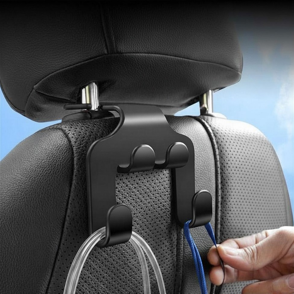Crochet de Voiture Multifonctionnel pour Appui-Tête, Organisateur d'accessoires Auto, Support de Téléphone et Cintre pour Siège Arrière,Accessoires Voiture – image 4