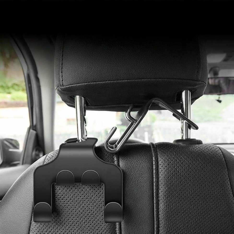 Crochet de Voiture Multifonctionnel pour Appui-Tête, Organisateur d'accessoires Auto, Support de Téléphone et Cintre pour Siège Arrière,Accessoires Voiture – image 6