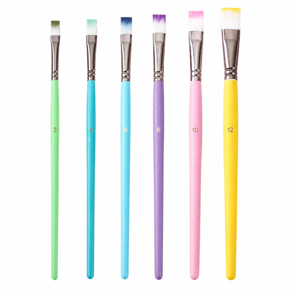 Ensemble de 6 Pinceaux d'Art, Différentes Tailles, Pinceaux de Peinture Colorés pour Artistes – image 2