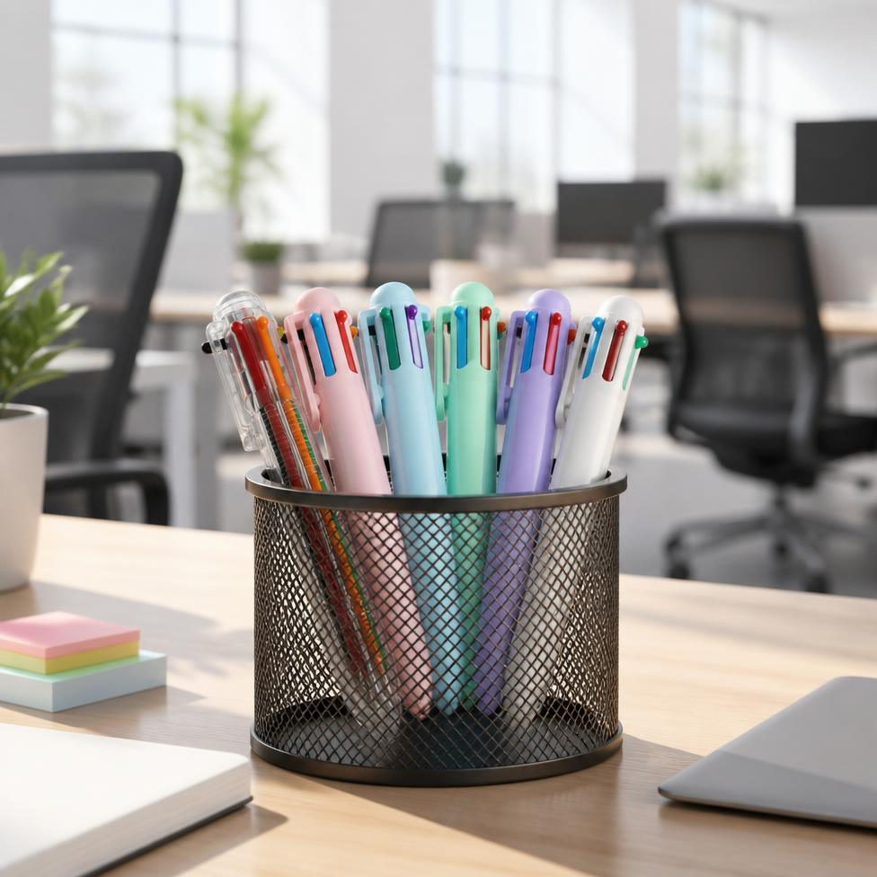 Stylo à Bille mignon de Dessin Animé avec 6 Couleur, Stylo Rétractable Multicolore Créatif pour Étudiants – image 2