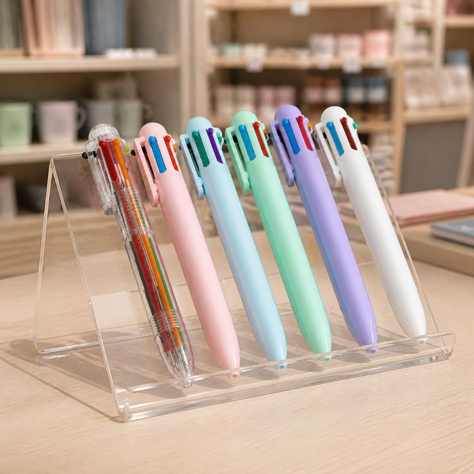 Stylo à Bille mignon de Dessin Animé avec 6 Couleur, Stylo Rétractable Multicolore Créatif pour Étudiants – image 3