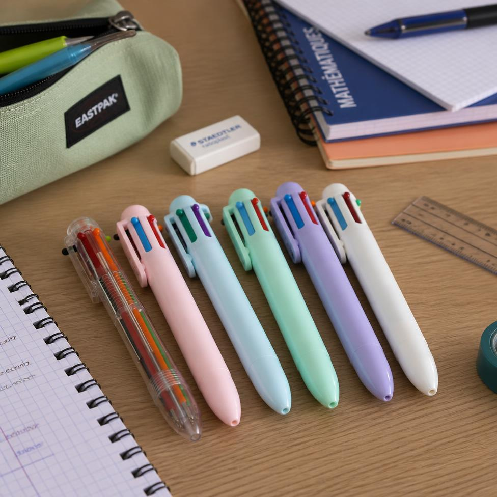 Stylo à Bille mignon de Dessin Animé avec 6 Couleur, Stylo Rétractable Multicolore Créatif pour Étudiants – image 4