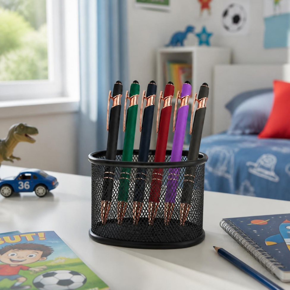 Lot de 6 Stylos à Bille à Encre Noire – image 3