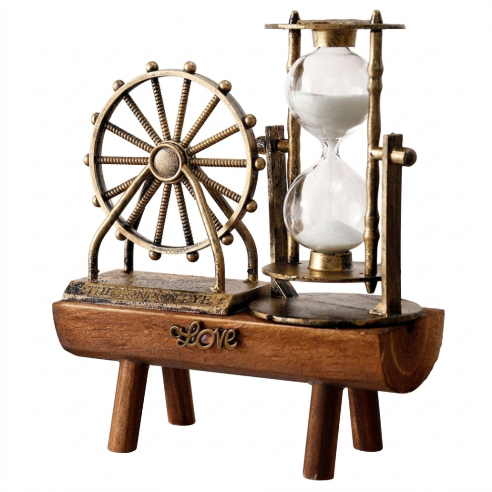 Tour de Fer,Rétro Sablier en Bois Écologique,Décorations Maison,Cadeau