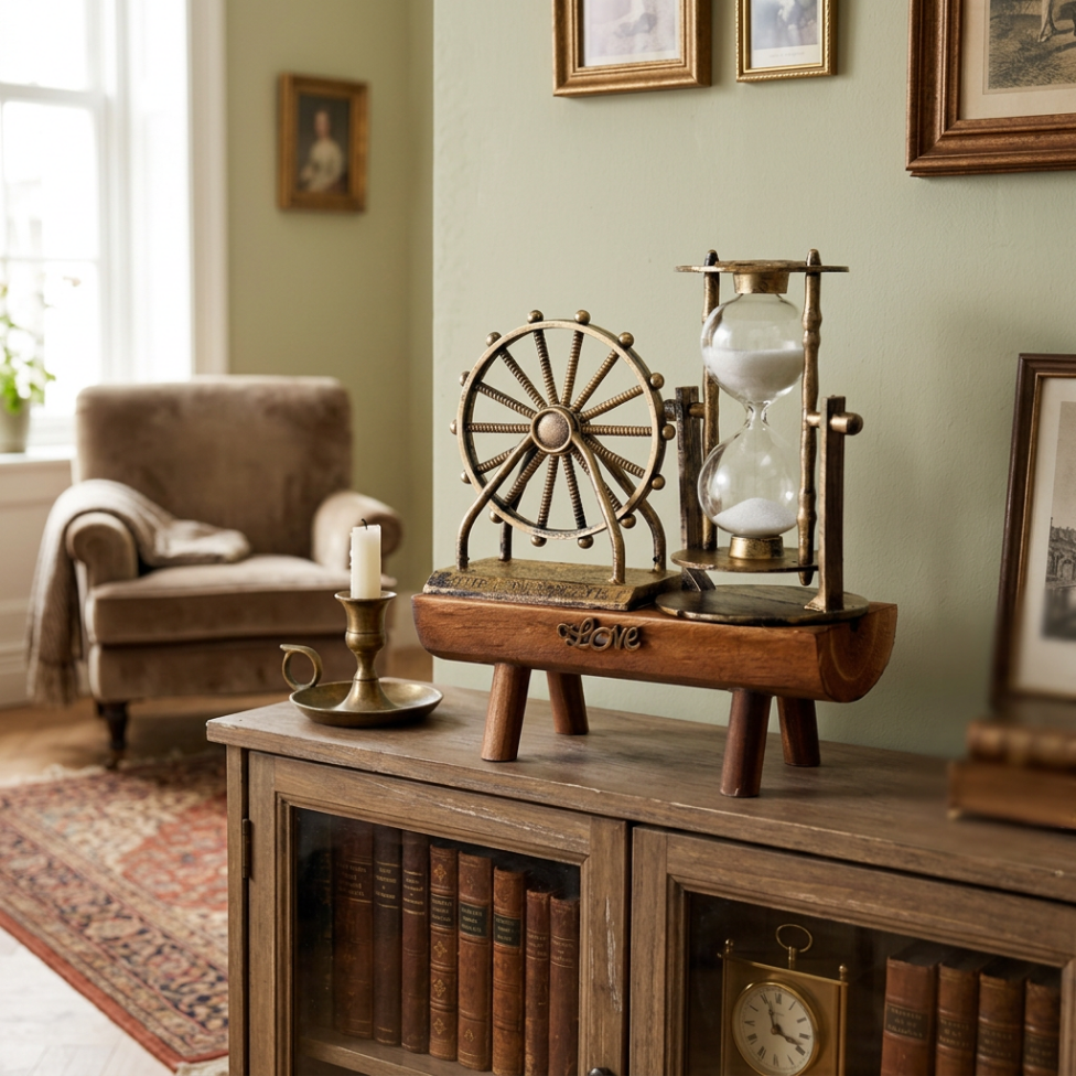 Tour de Fer,Rétro Sablier en Bois Écologique,Décorations Maison,Cadeau – image 3