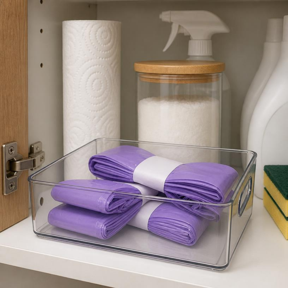 Lot de 3 Boîtes Sacs Poubelle Violet 16.5*4cm – image 4