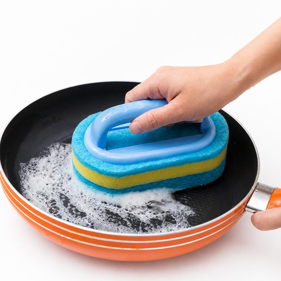 Lot de 3 Éponges Bleue pour Nettoyage Cuisine, Maison, avec Poignée, Accessoires Cuisine – image 4