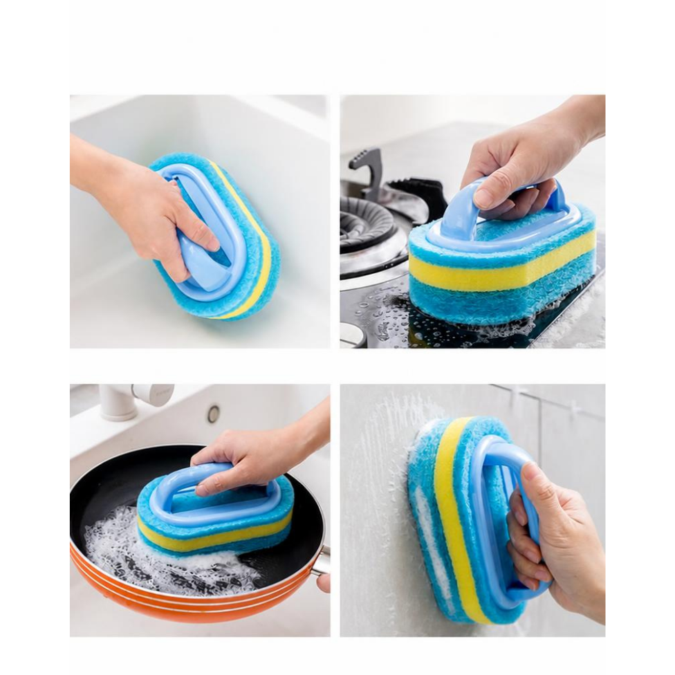 Lot de 3 Éponges Bleue pour Nettoyage Cuisine, Maison, avec Poignée, Accessoires Cuisine – image 5