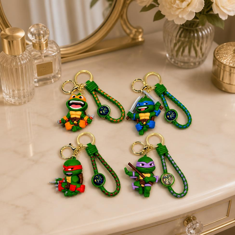 Porte-Clés Mignon Tortue Ninja pour Clé Voiture, Porte-Clés Sac à Dos – image 4