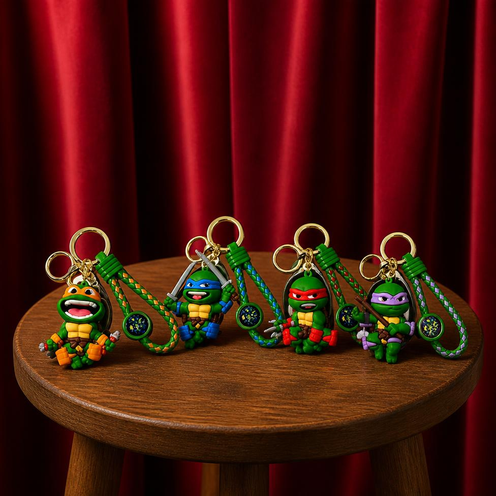 Porte-Clés Mignon Tortue Ninja pour Clé Voiture, Porte-Clés Sac à Dos – image 5