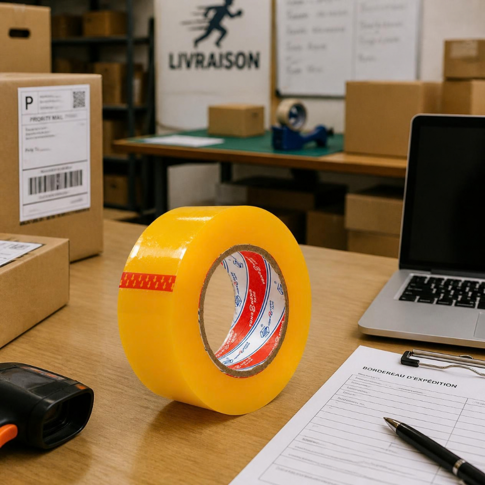 Lot de 2 Rubans Adhésif d'Emballage de 50 m,Résistant à la Chaleur, en Matériau OPP, pour la Fermeture de Cartons, Largeur 45 mm – image 5