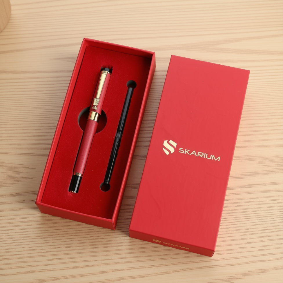 Stylo Plume Noir de Marque Skarium en Métal de Luxe avec Boîte-Cadeau,Stylo d'Affaires – image 4