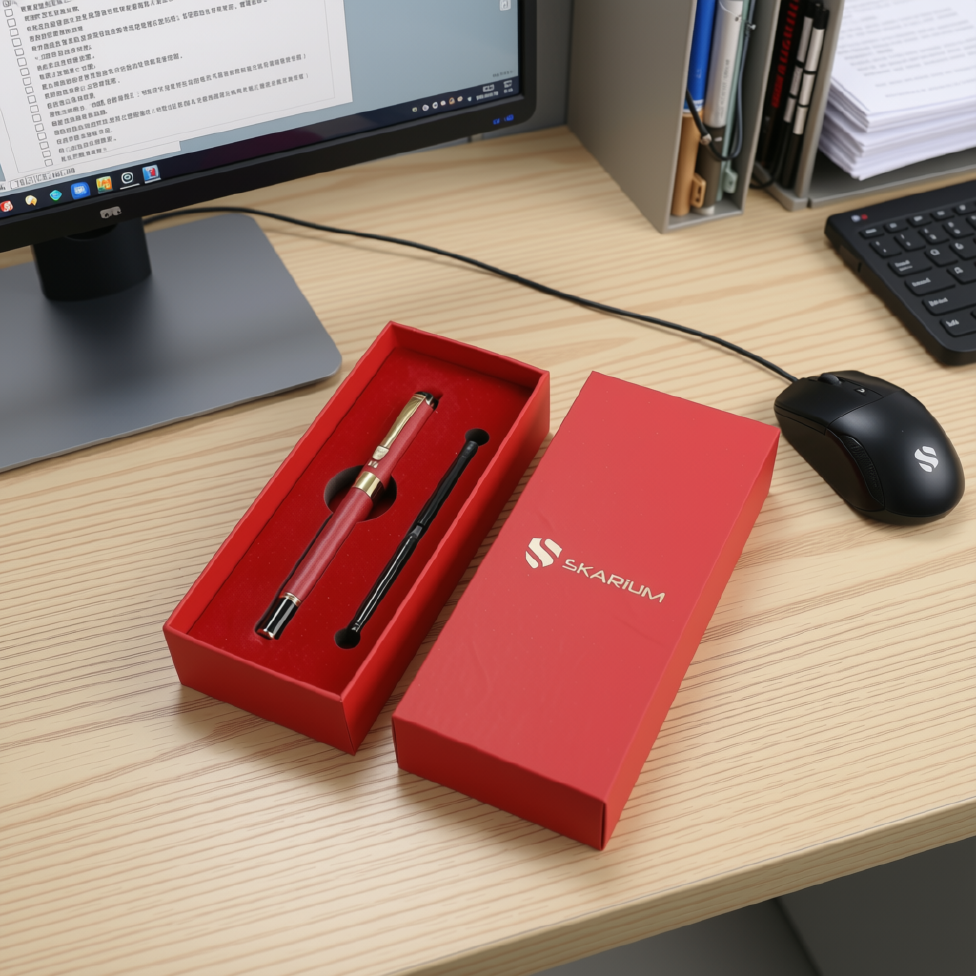 Stylo Plume Noir de Marque Skarium en Métal de Luxe avec Boîte-Cadeau,Stylo d'Affaires – image 5