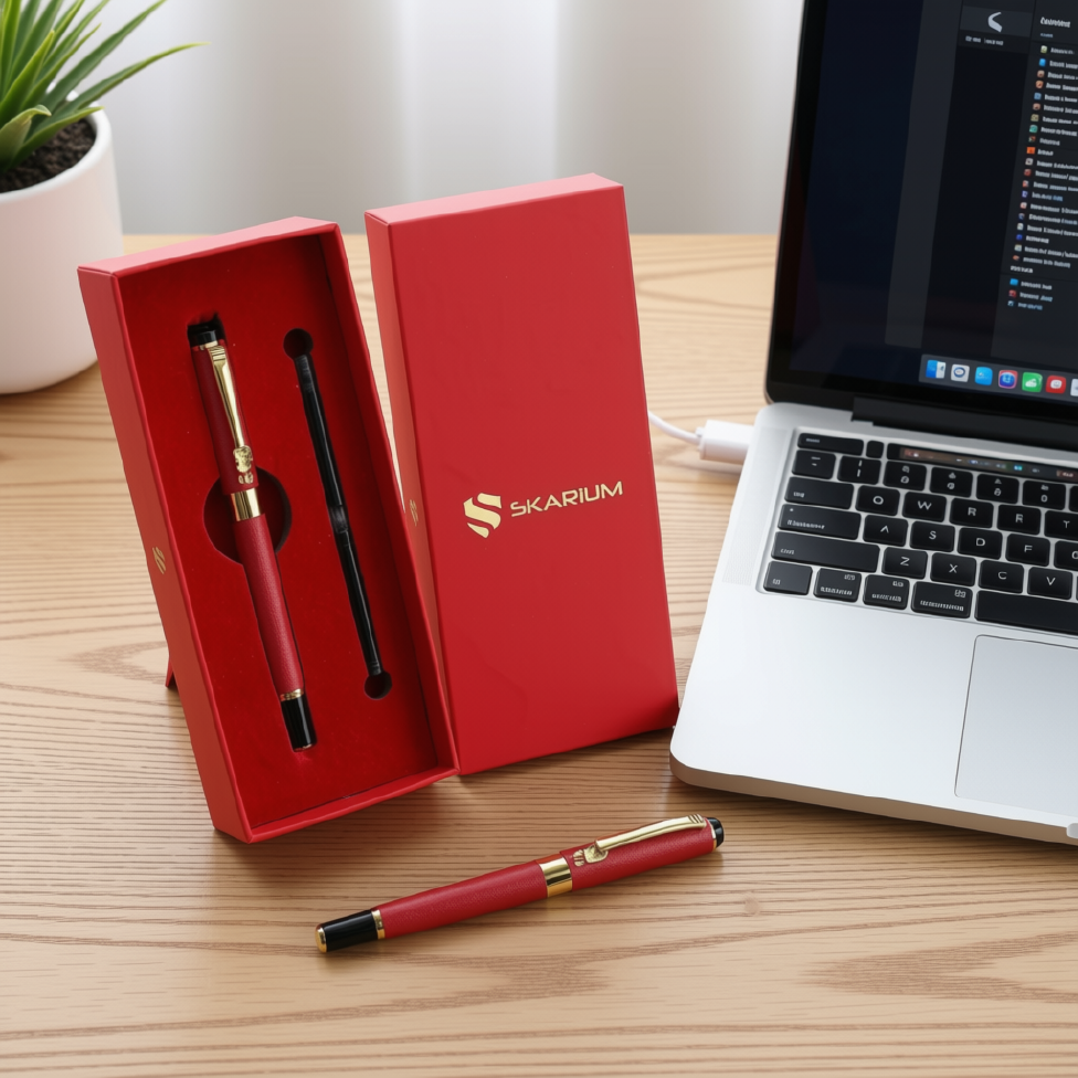 Stylo Plume Noir de Marque Skarium en Métal de Luxe avec Boîte-Cadeau,Stylo d'Affaires – image 6