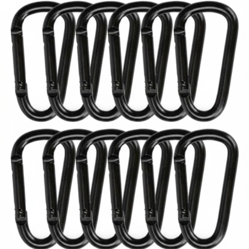 Lot de 10 Crochets de Mousqueton,Mini Mousqueton en Alliage d'Aluminium Noir – image 2