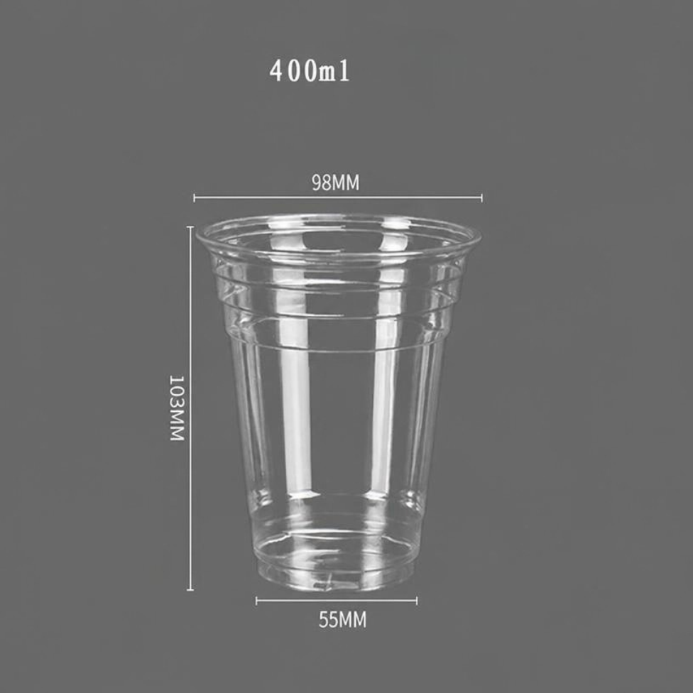 Lot de 50 Gobelets Transparents Jetable 400 Ml,Tasse en Plastique – image 3