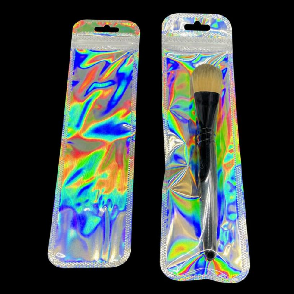 Lot de 18 Sacs Holographiques Transparents Longs de Haute Qualité,Sacs à Fermeture Éclair – image 3