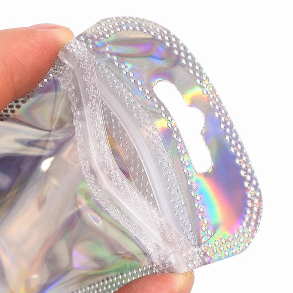 Lot de 18 Sacs Holographiques Transparents Longs de Haute Qualité,Sacs à Fermeture Éclair – image 5