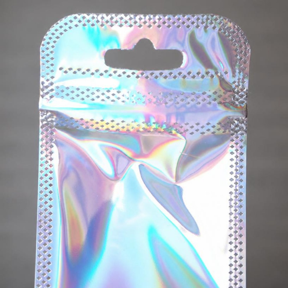 Lot de 18 Sacs Holographiques Transparents Longs de Haute Qualité,Sacs à Fermeture Éclair – image 6