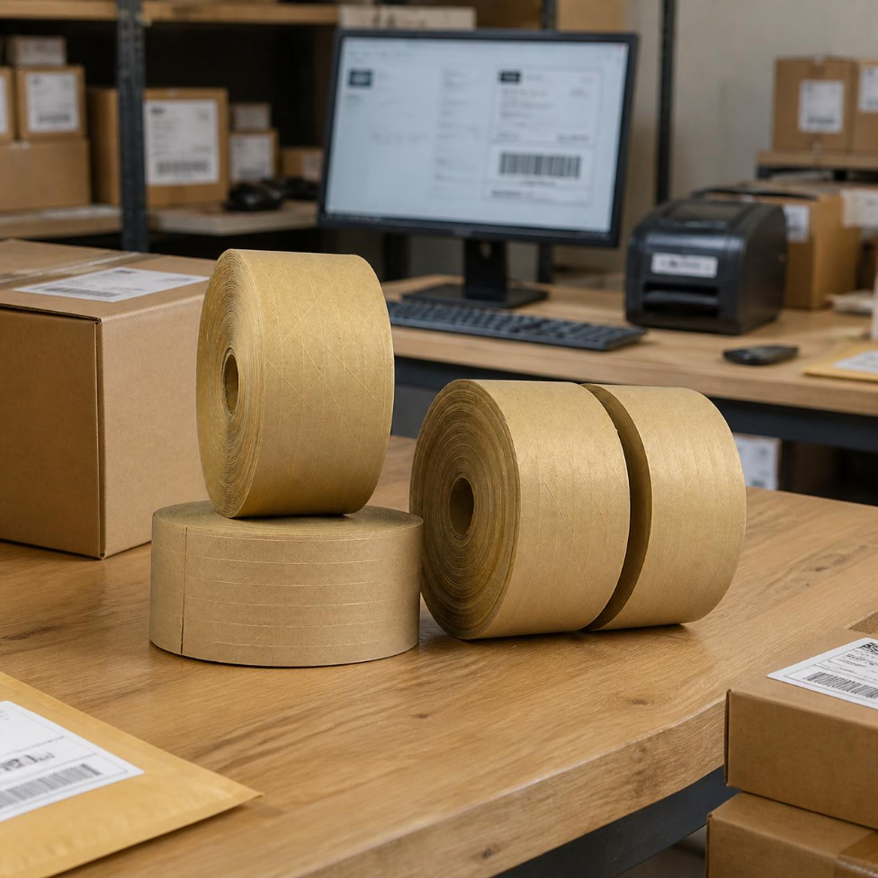 Ruban Adhésif Écologique en Papier Kraft pour Scellage de Cartons, Emballage et Expédition – image 5