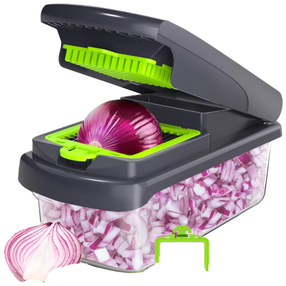 Hachoir à Légumes Multifonctionnel pour Carottes, Ail et Oignon,Coupe-Légumes et Trancheuse de Cuisine – image 2