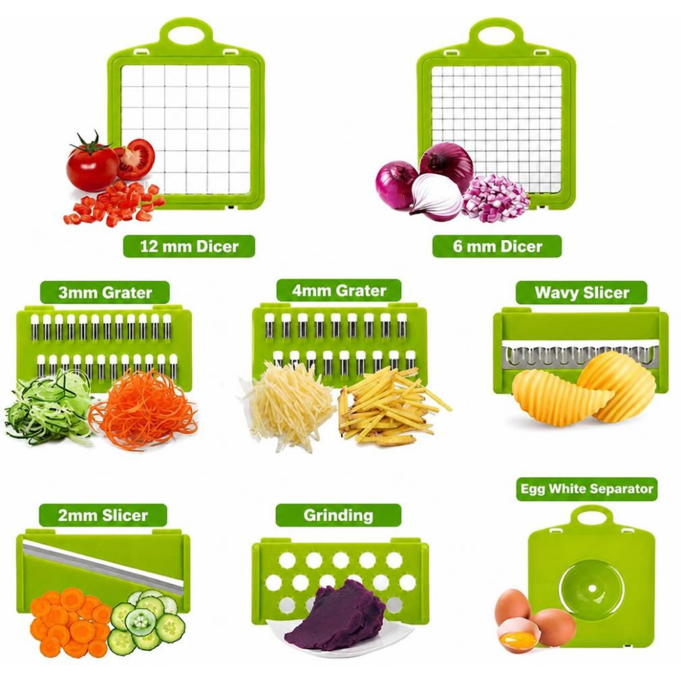 Hachoir à Légumes Multifonctionnel pour Carottes, Ail et Oignon,Coupe-Légumes et Trancheuse de Cuisine – image 3