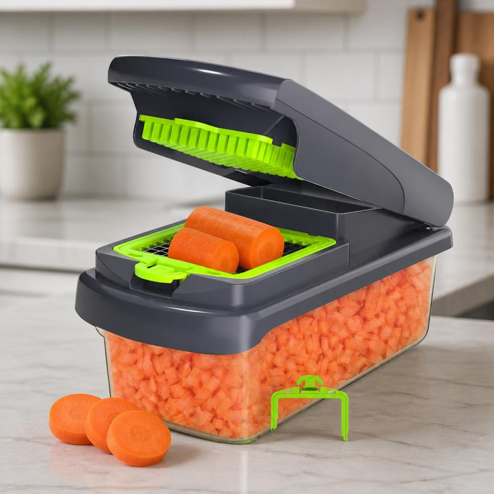 Hachoir à Légumes Multifonctionnel pour Carottes, Ail et Oignon,Coupe-Légumes et Trancheuse de Cuisine – image 6