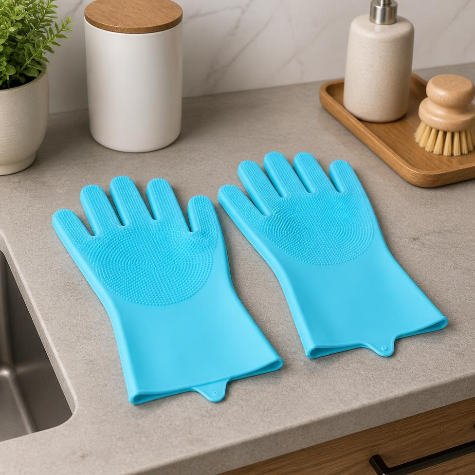 Gant de Nettoyage en Silicone Multi-Usages pour Vaisselle, Bain et Ménage – image 5