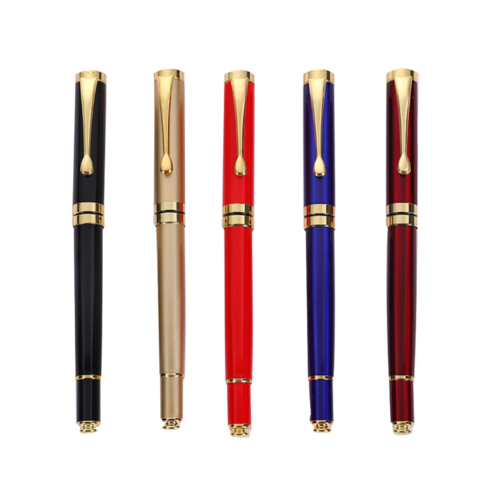 Stylo à Bille en Métal de Luxe, Cadeau d'Affaires,Écriture Fluide, Pointe de 0,5 mm