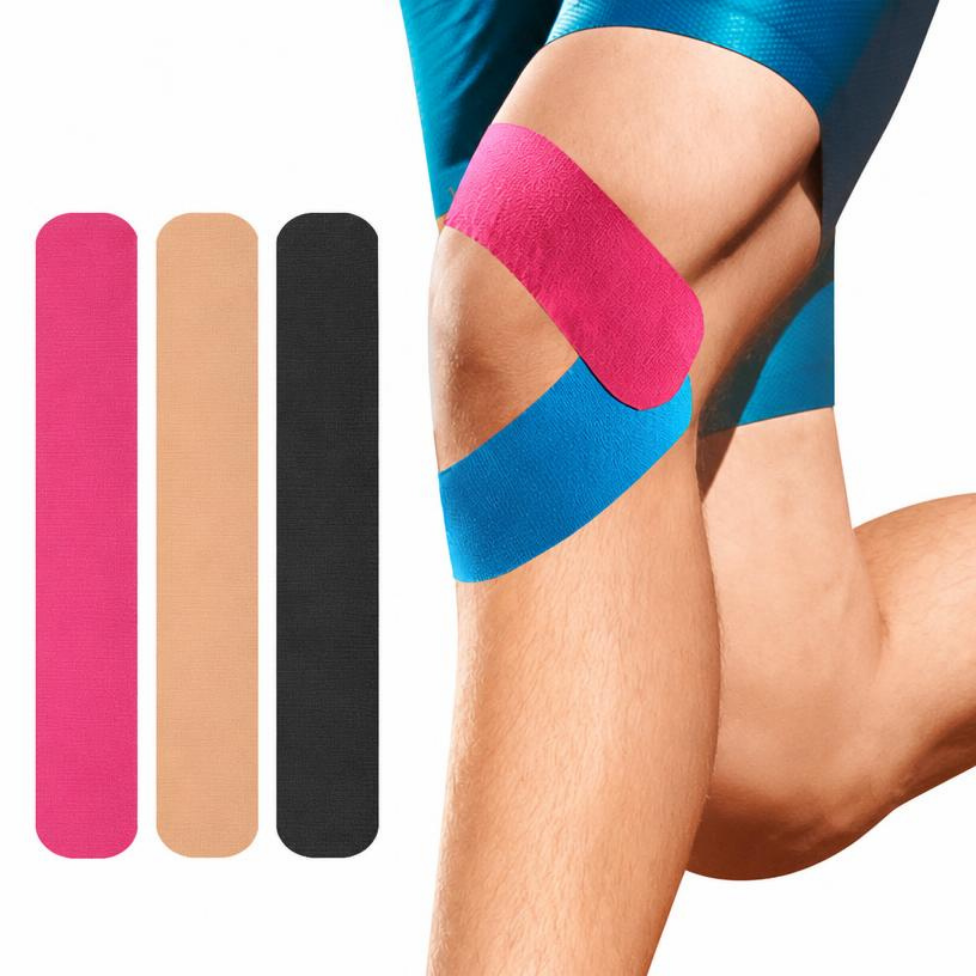 Lot de 5 Bandes de Kinésiologie Prédécoupées pour Genoux, Bande Élastique et Imperméable pour Peau Bande de Kinésiologie Soulagement Douleur et Accessoires Soutien Pré-découpées pour Genoux – image 2